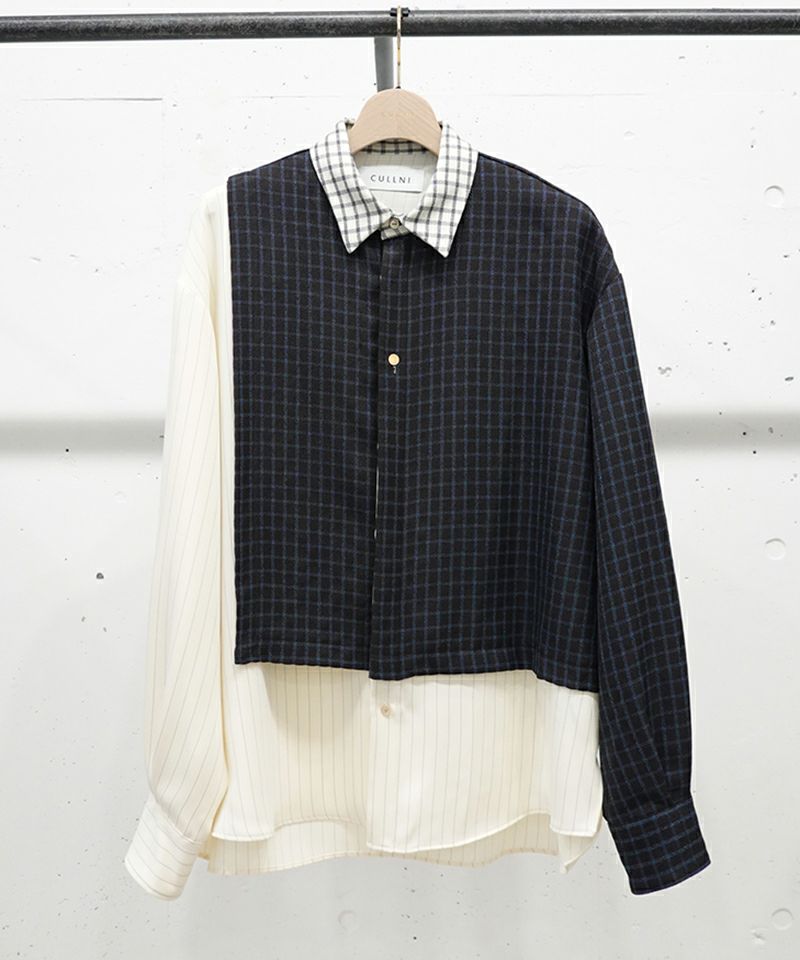 30%OFF【CULLNI(クルニ)】Check Asymmetrical Stripe Long