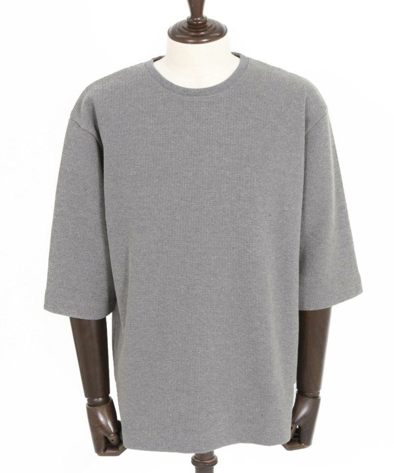 完売品新品タグ付ANYWHEREPRODUCTS⭐︎FIT CUTSAW 綿100 wjk reluxe】tight heavy waffle 3-4 sleeve cut sew 七分袖