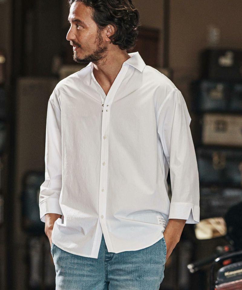 wjk tight knit denim ホワイト サイズ L wjk reluxe】tight knit denim tapered easy pants デニム