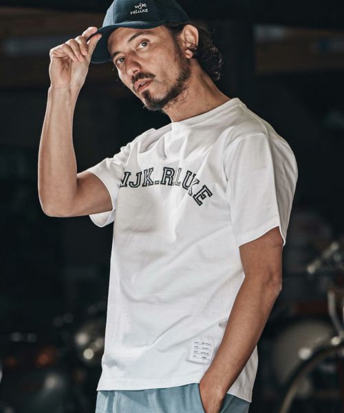 【wjk reluxe】college arch logo print short sleeve tee Tシャツ(WR25S-25)