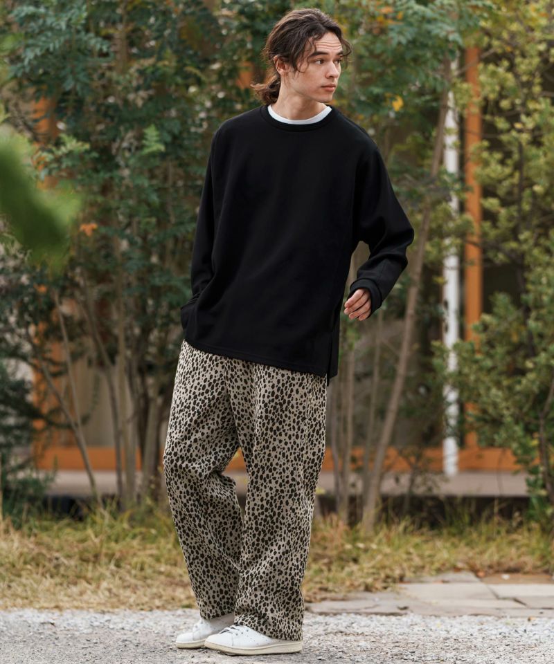 CAMBIO(カンビオ)】Leopard Wide Straight Sweat Pants スウェット
