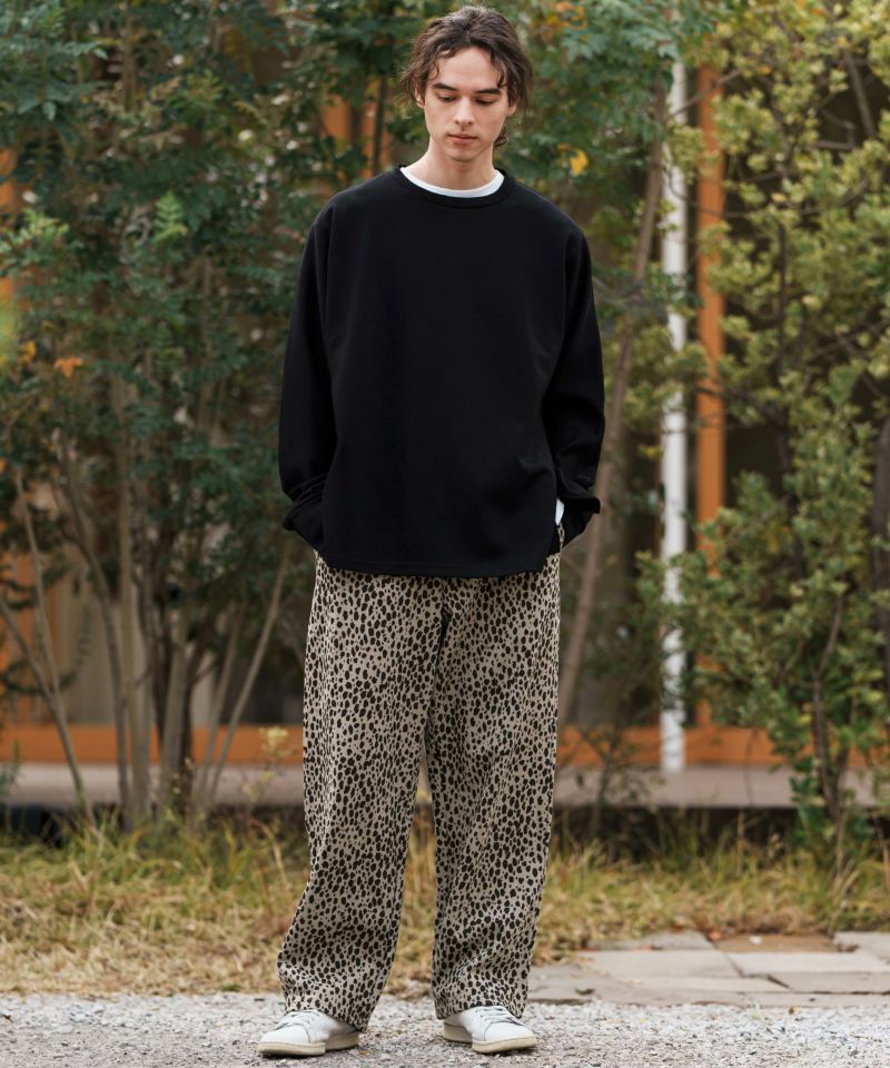CAMBIO(カンビオ)】Leopard Wide Straight Sweat Pants