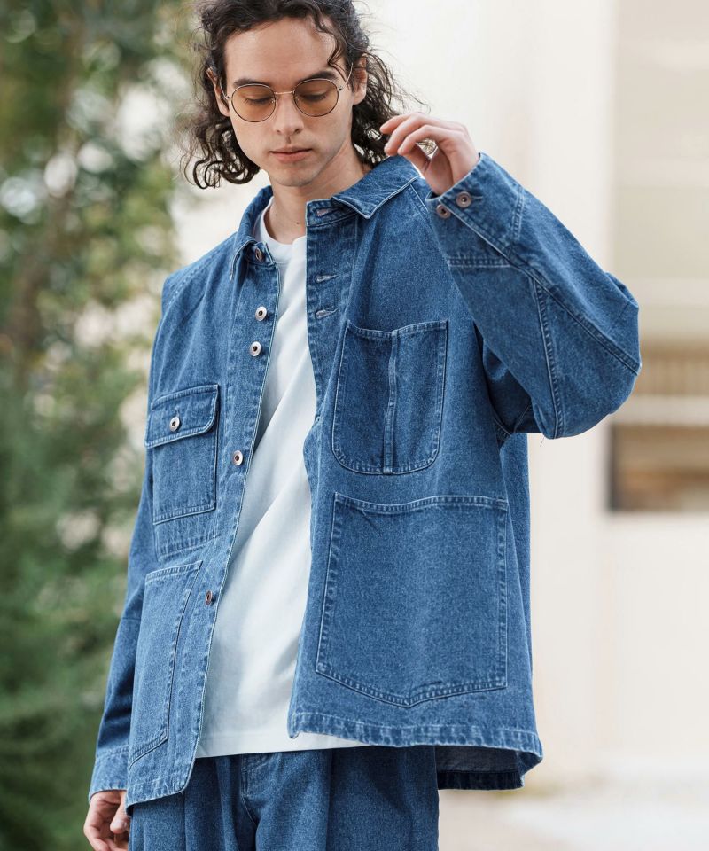 CAMBIO(カンビオ)】ラグランスリーブデニムカバーオール(CMB-R0149