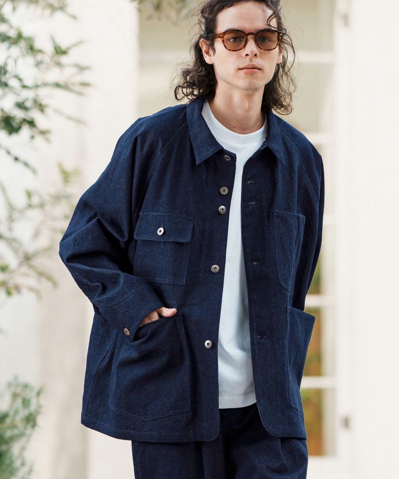 CAMBIO(カンビオ)】ラグランスリーブデニムカバーオール(CMB-R0149