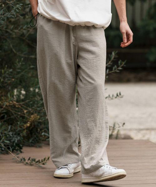 【予約販売サイズ・カラーにより納期異なる】【CAMBIO(カンビオ)】Peach Skin Wide Straight Pants ワイドストレートパンツ(CAM25SS-007)