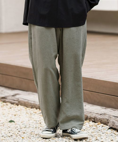【一部サイズカラー予約販売5月下旬～6月上旬入荷】【CAMBIO(カンビオ)】Peach Skin Wide Straight Pants ワイドストレートパンツ(CAM25SS-007)
