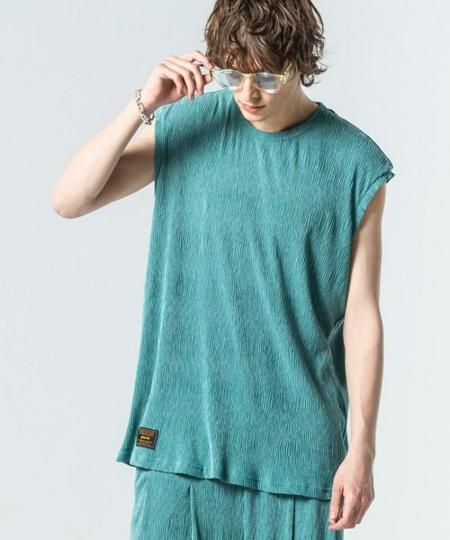 【glamb(グラム)】Glamour Crepe Sleeveless T-Shirt グラマークレープスリーブレスＴシャツ(GB0225-CS18)