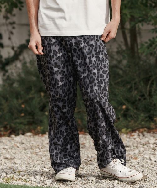 【CAMBIO(カンビオ)】Soft Touch Leopard Pattern Wide Straight Pants ワイドストレートパンツ(S45825cmb)