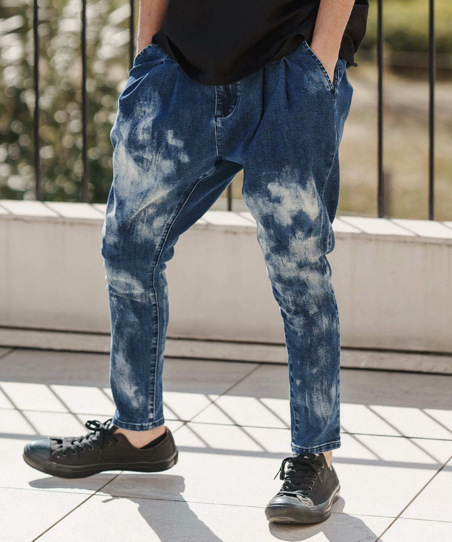 CAMBIO(カンビオ)】Random Bleach Unique Silhouette Pants デニム