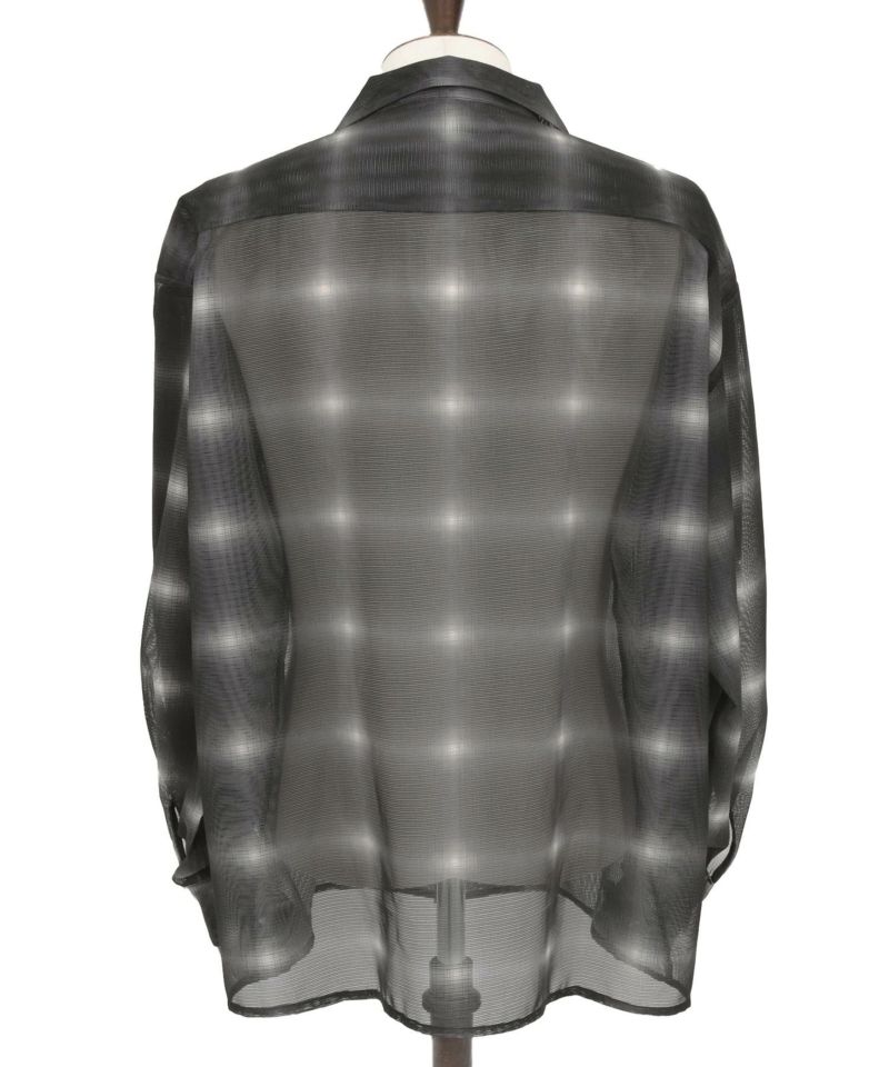 naowish1030様　専用 CAMBIO(カンビオ)】オンブレチェックオープンカラーLSメッシュ