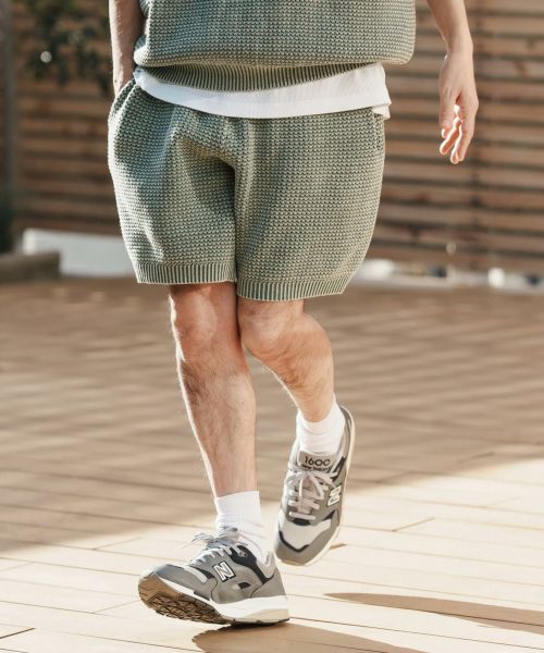 【CAMBIO(カンビオ)】Pigment Waffle Knit Short Pants ニットショートパンツ(CMP-251-012)