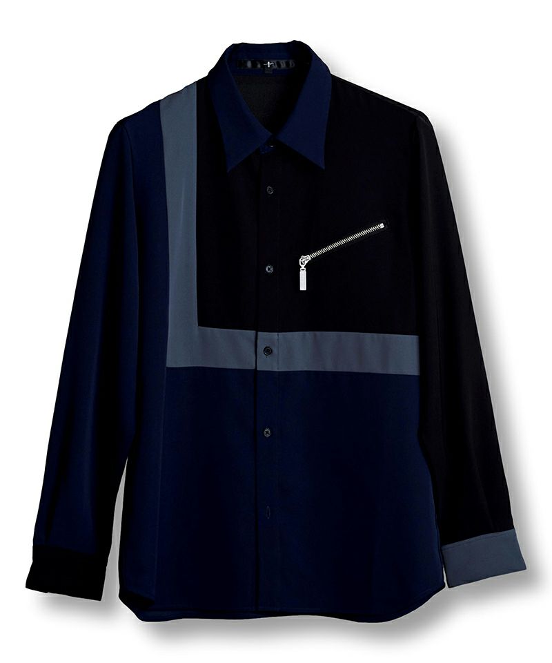 30%OFF【NO ID.(ノーアイディー)】ﾏﾙﾁｸﾚﾘｯｸZIP-SH ジップシャツ