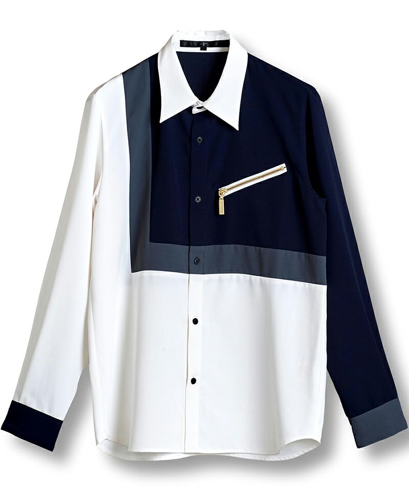 30%OFF【NO ID.(ノーアイディー)】ﾏﾙﾁｸﾚﾘｯｸZIP-SH ジップシャツ