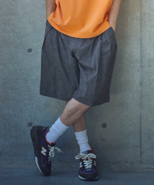 【ADAM PATEK(アダムパテック)】uneven dyeing short pants ハーフパンツ(AP2518004)