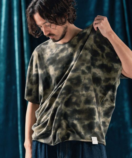 【ANGENEHM(アンゲネーム)】Blurred fabric dolman sleeve & oversized T-shirt Tシャツ(AG04-012scf)