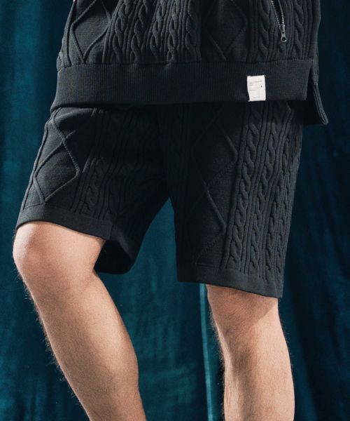 【ANGENEHM(アンゲネーム)】Airy yarn cable stitch shorts ニットショートパンツ(AG04-002scf)
