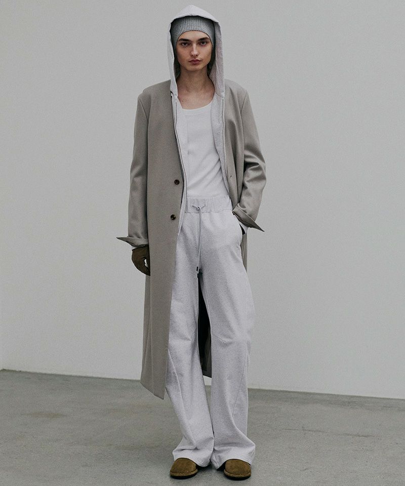 【まさ】アタッチメント チェスターコート　サイズ1 ATTACHMENT(アタッチメント)】2-90 DOUBLE MELTON COLLARLESS MAXI