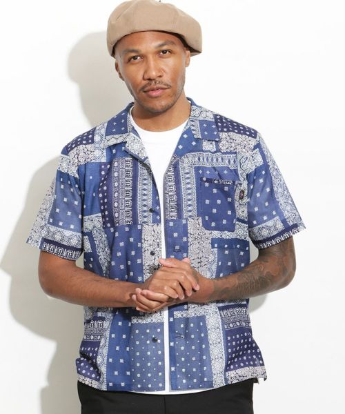 【ROTAR(ローター)】Bandana Cloth Open Collar Shirt シャツ(rt2534006)