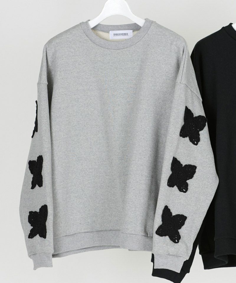 30%OFF【DISCOVERED(ディスカバード)】BUTTERFLY CROCHET SWEAT