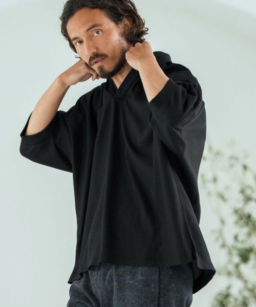 【Magine(マージン)】Deformed Waffle Jacquard Skipper Design Poloshirt ポロシャツ(MGN-252-003)