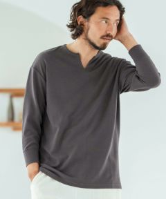Magine(マージン)】Fraise Stitch Fabric Keyneck T-shirt 7分袖 Magine(マージン)】Fraise Stitch Fabric Keyneck T-shirt 7分袖