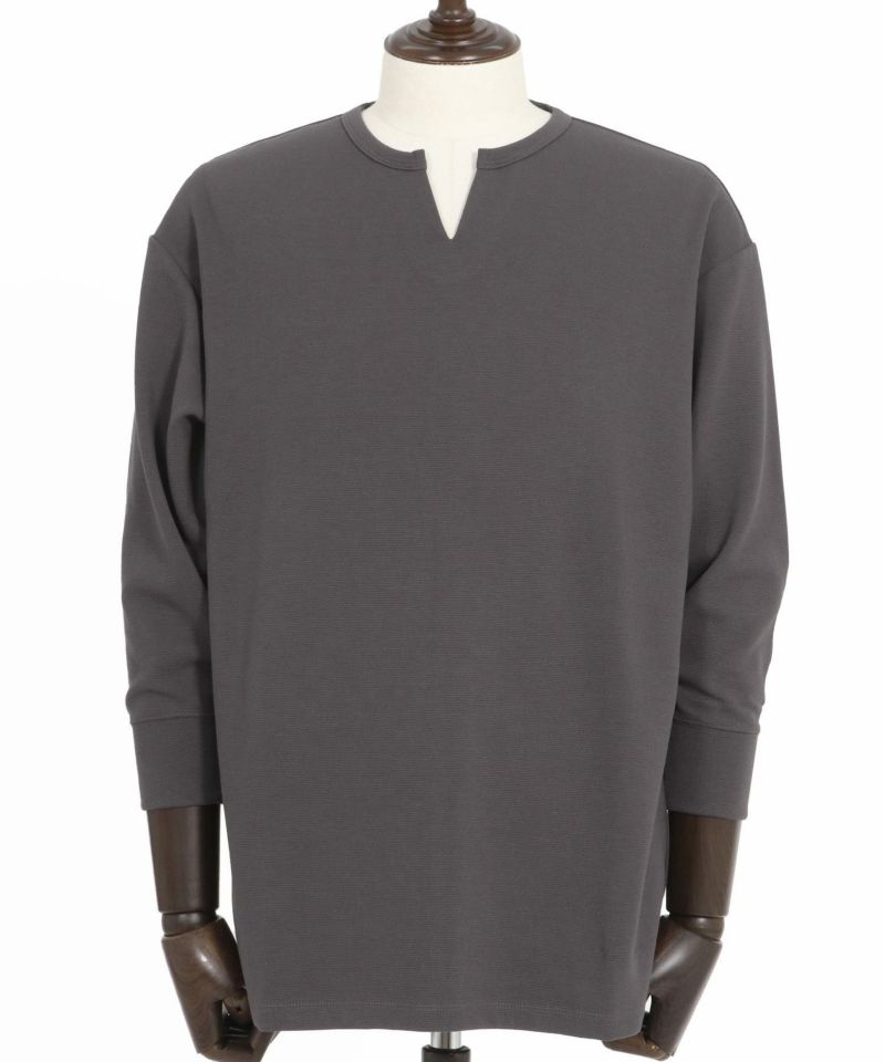 Magine(マージン)】Fraise Stitch Fabric Keyneck T-shirt 7分袖