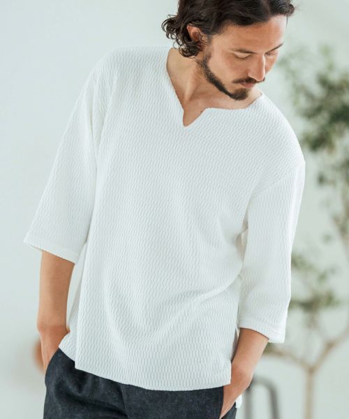 【Magine(マージン)】Honeycomb Fabric 3-4 Sleeve Pullover 7分袖プルオーバー(MGN-252-005)