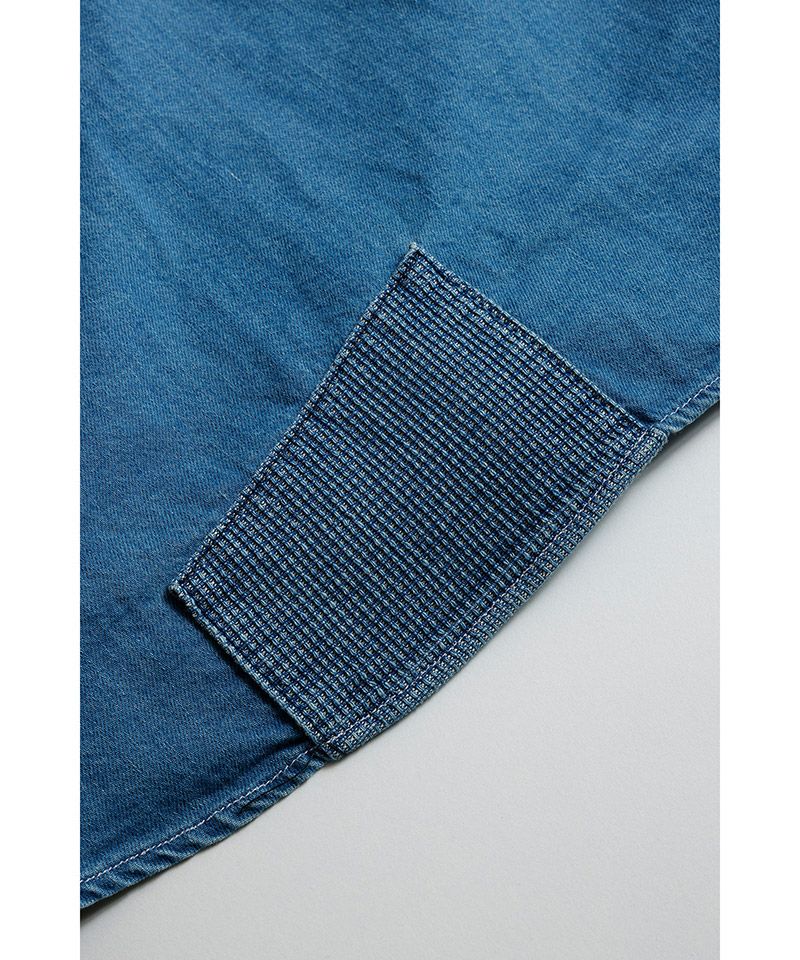 FDMTL(ファンダメンタル)】PATCH DENIM SHIRT 5YR WASH デニム
