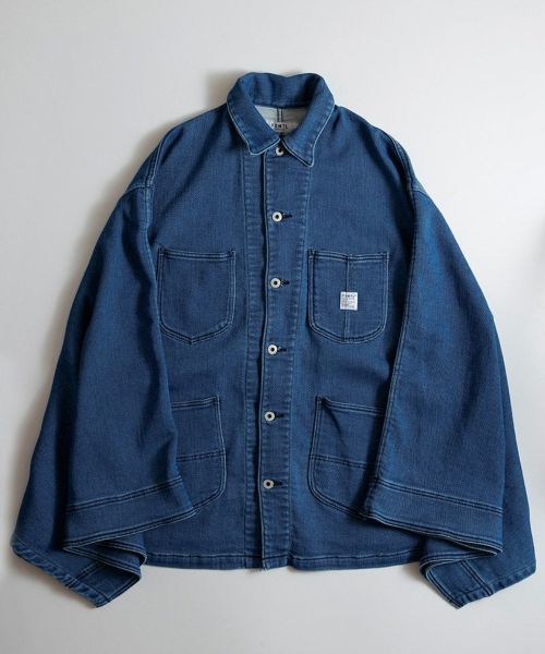 【FDMTL(ファンダメンタル)】【予約販売8月中旬～下旬入荷】 COVERALL CAPE 3YR WASH カバーオールジャケット(FA25JK50U)