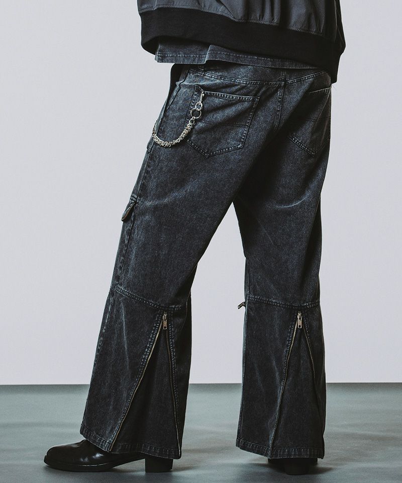 30%OFF【NO ID.(ノーアイディー)】ﾌﾗｯﾌﾟZIPﾜｲﾄﾞﾊﾟﾝﾂ(856006-205P