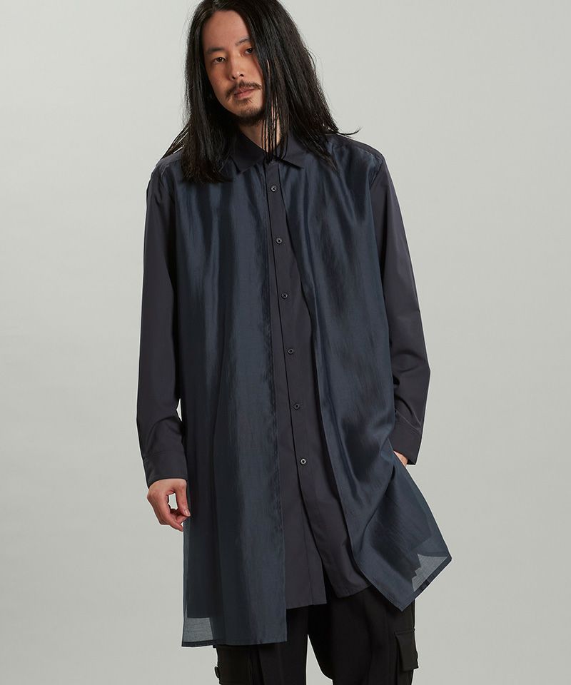 30%OFF【NO ID.(ノーアイディー)】ｼｱｰﾚｲﾔｰﾄﾞﾛﾝｸﾞSH シャツ