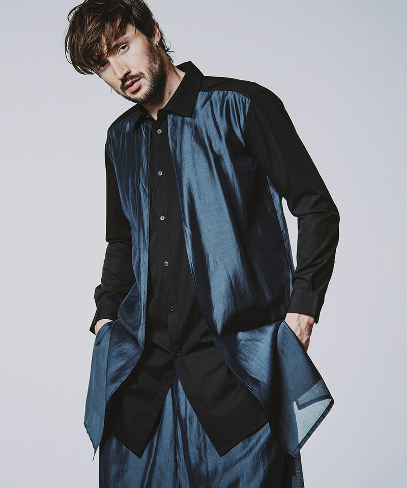 NO ID.(ノーアイディー)】ｼｱｰﾚｲﾔｰﾄﾞﾛﾝｸﾞSH シャツ(456006-216S  