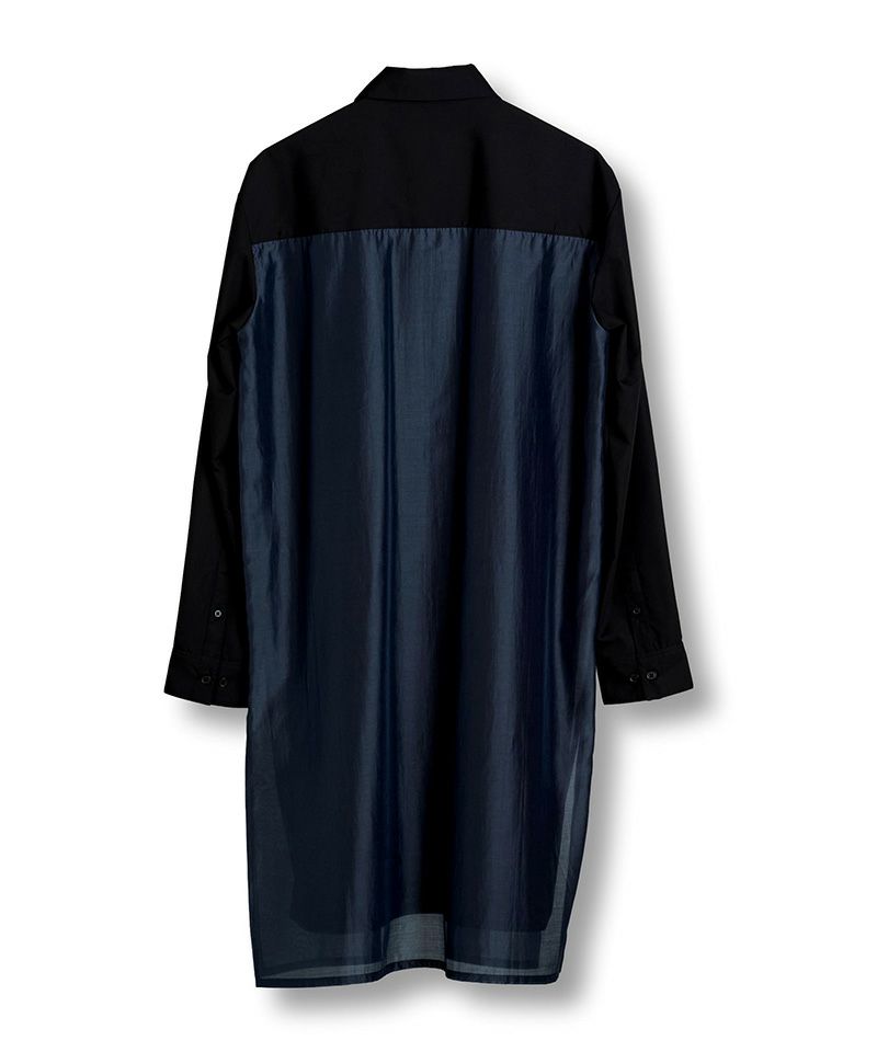 NOID ノーアイディー　黒　リンクル加工　長袖シャツ　サイズ2 NO ID. ノーアイディー シャツ BLACK シアーフラワーBIG-SH