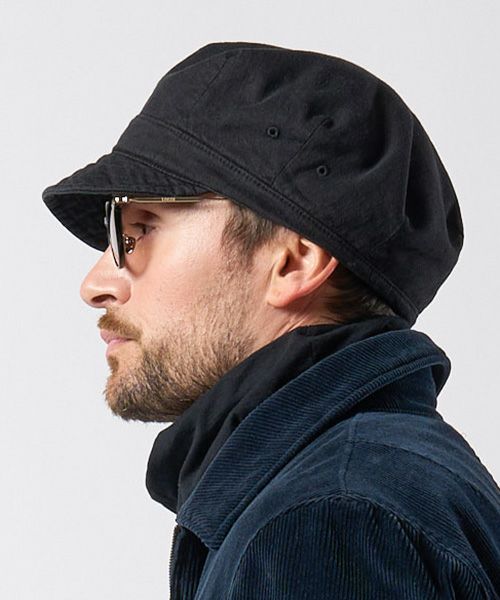 【試着のみ】 wjk military work cap black wjk leather work cap / BLACK | ALL ITEM | rumbleFISH