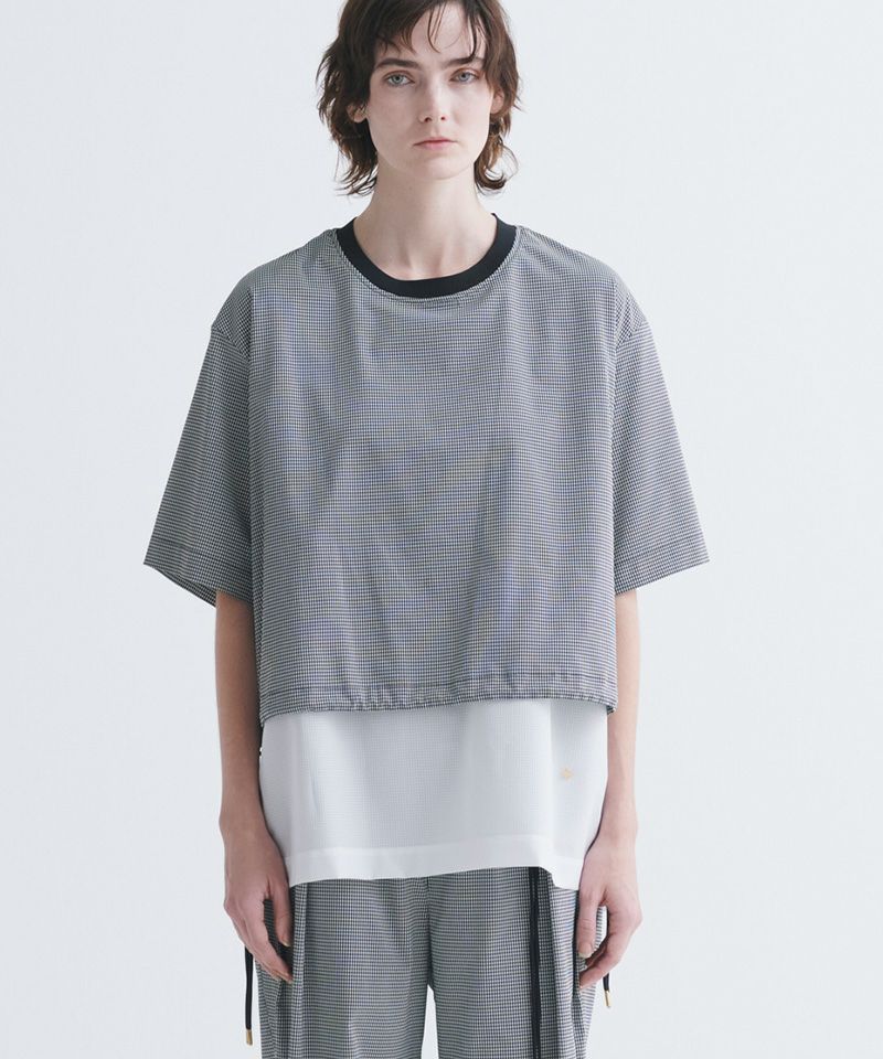 30%OFF【CULLNI(クルニ)】Sheer Check Cloth Layered Hem