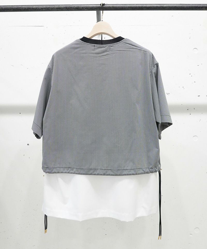 30%OFF【CULLNI(クルニ)】Sheer Check Cloth Layered Hem Pullover