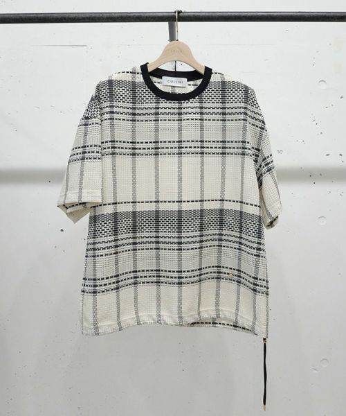 【CULLNI(クルニ)】Sheer Tile Check Drawstring Pullover プルオーバー(25-SS-001D)
