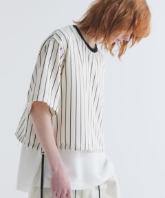 50%OFF【CULLNI(クルニ)】Melange Stripe Twill Layered Hem