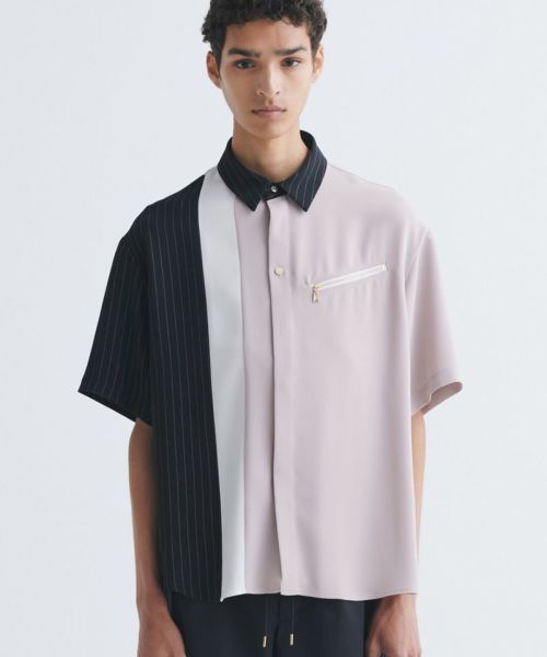 30%OFF【CULLNI(クルニ)】Double Satin Bi Color Short Sleeve Shirt ショートスリーブシャツ(25-SS-032)