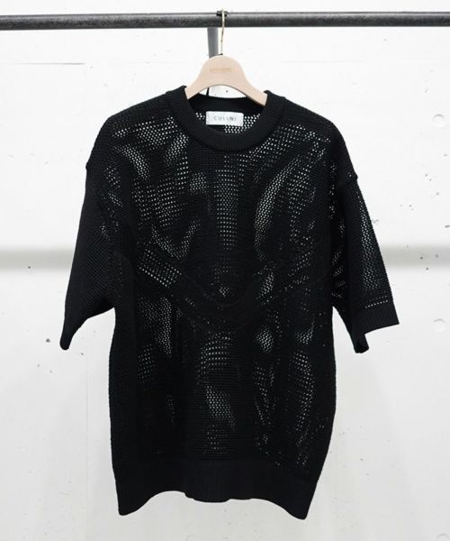 【CULLNI(クルニ)】Bi Color Mesh Knit Short Sleeve Pullover サマーニット プルオーバー(25-SS-047)