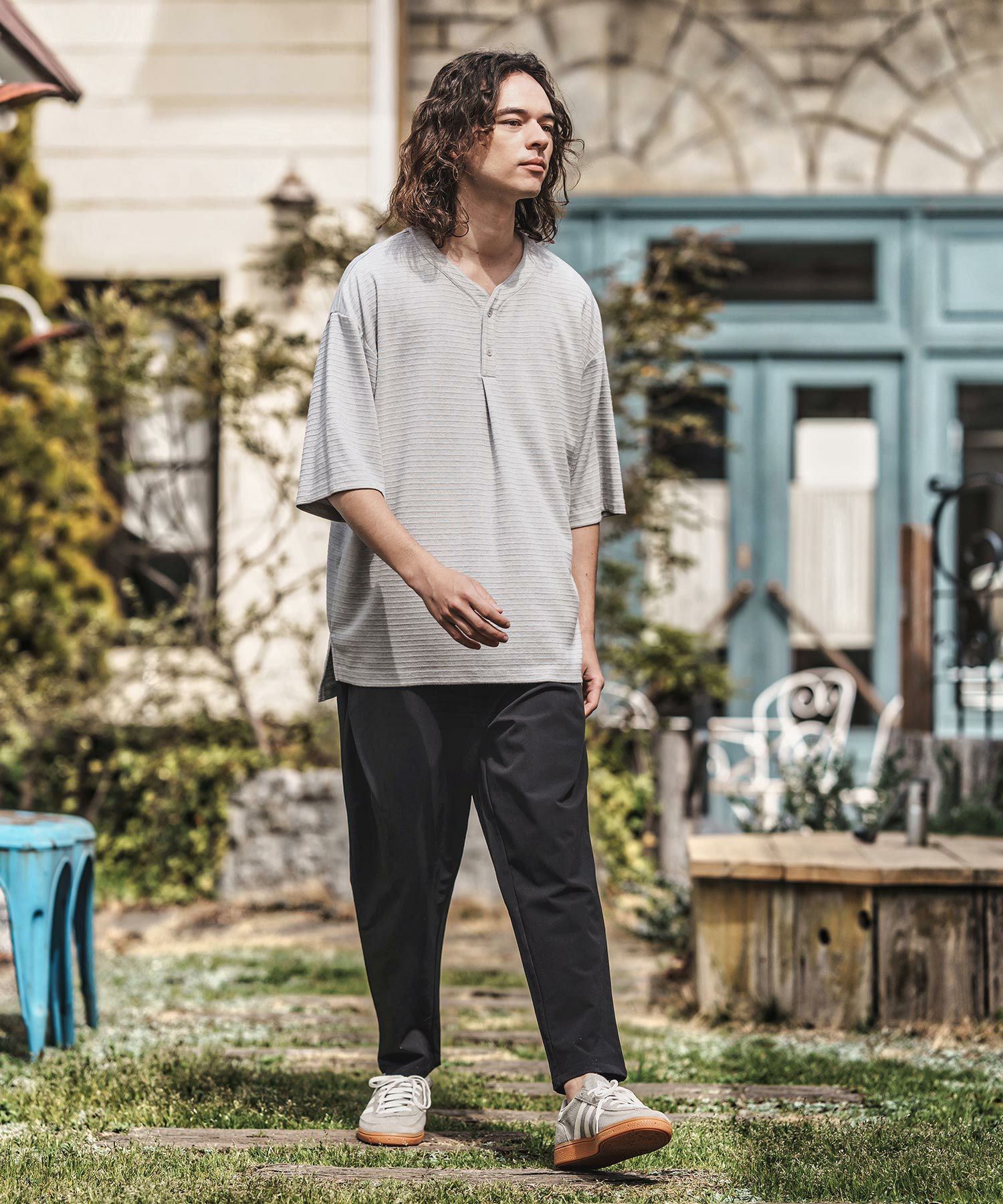 CAMBIO(カンビオ)】Stretch Nylon Tapered Pants ナイロンテーパード