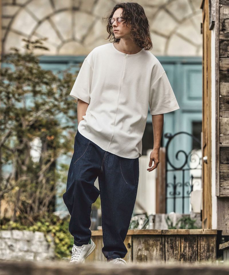 30%OFF【CAMBIO(カンビオ)】タックステッチバルーンデニムパンツ