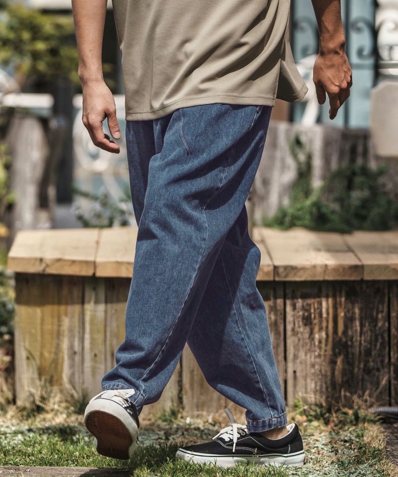 30%OFF【CAMBIO(カンビオ)】タックステッチバルーンデニムパンツ