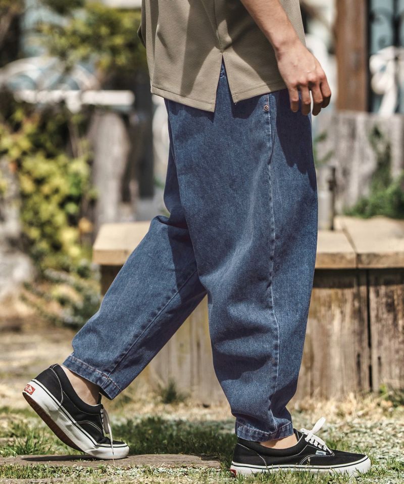 新品タグ付　CAMBIO カンビオ　変形ブッシュバルーンデニムパンツ Ｌ 予約販売2月中旬～下旬入荷】【CAMBIO(カンビオ)】デニム変形ブッシュ