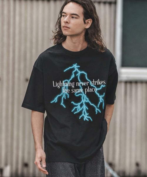 【CAMBIO(カンビオ)】 プリントTビッグ_Lightning Tシャツ(2501102MCB)
