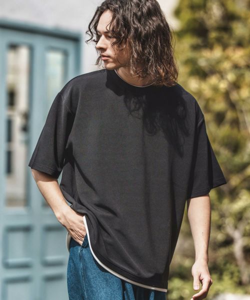 【CAMBIO(カンビオ)】フェイクレイヤードTシャツ