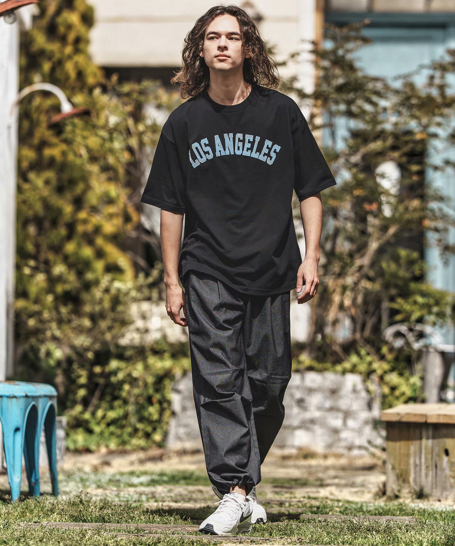 50%OFF【CAMBIO(カンビオ)】綿バイオストライプ膝タックパンツ(25050CM