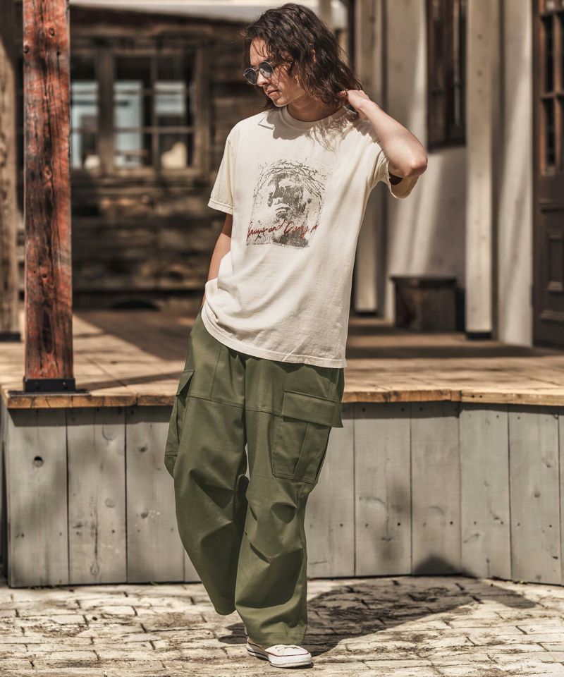 30%OFF【CAMBIO(カンビオ)】裾ドローコードワイドカーゴパンツ(25053CM