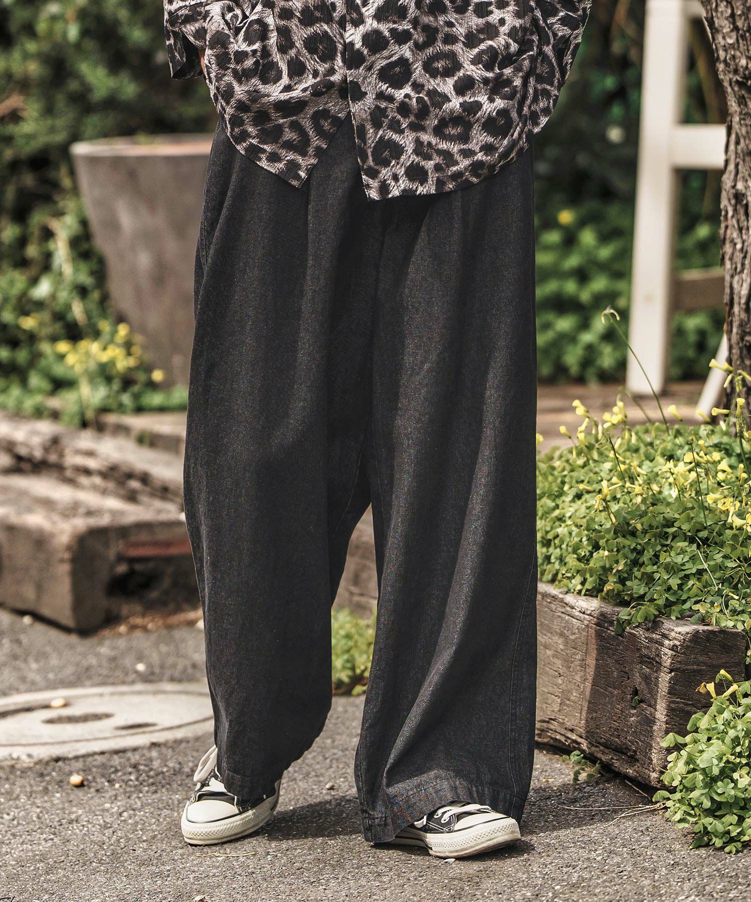 30%OFF【CAMBIO(カンビオ)】膨れジャガードピンタック入りテーパード