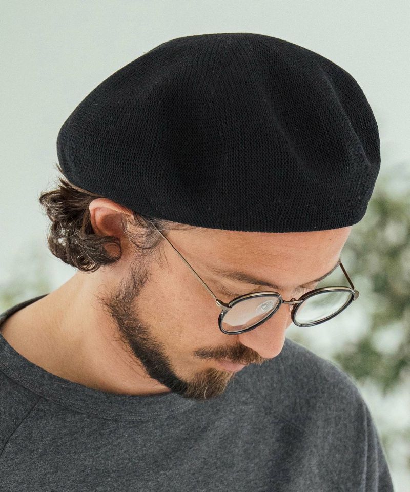 CAMBIO リネンブレンド サーモベレー帽 ブラック CAMBIO(カンビオ)】Linen Blend Thermo Beret ベレー帽(NF-251
